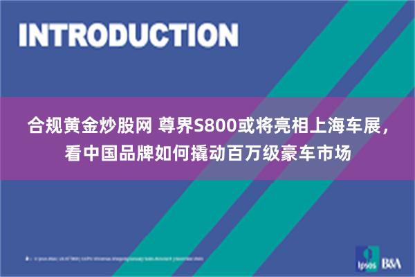 合规黄金炒股网 尊界S800或将亮相上海车展，看中国品牌如何撬动百万级豪车市场