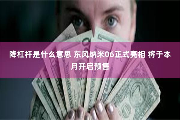 降杠杆是什么意思 东风纳米06正式亮相 将于本月开启预售