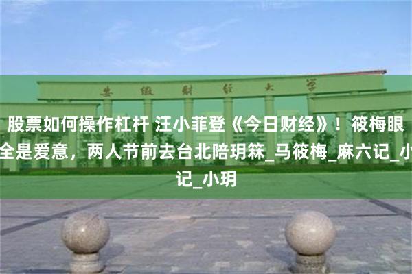 股票如何操作杠杆 汪小菲登《今日财经》！筱梅眼神全是爱意，两人节前去台北陪玥箖_马筱梅_麻六记_小玥