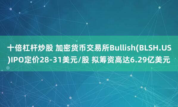 十倍杠杆炒股 加密货币交易所Bullish(BLSH.US)IPO定价28-31美元/股 拟筹资高达6.29亿美元